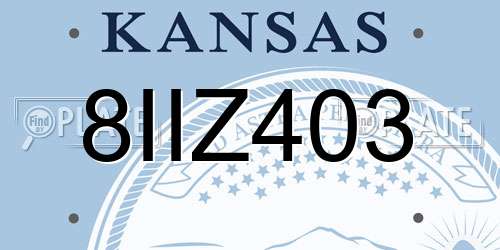 8IIZ403 Kansas License Plate
