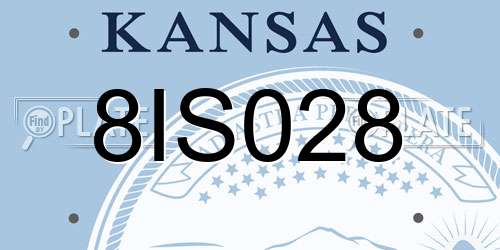 8IS028 Kansas License Plate