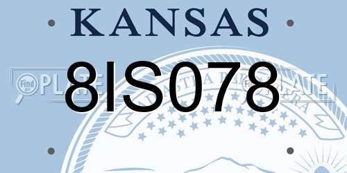 8IS078 Kansas License Plate