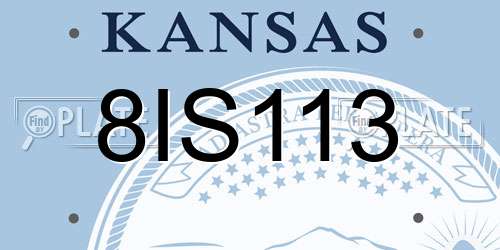 8IS113 Kansas License Plate