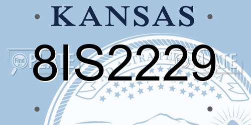 8IS2229 Kansas License Plate