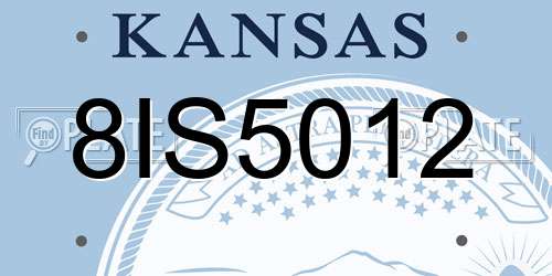 8IS5012 Kansas License Plate
