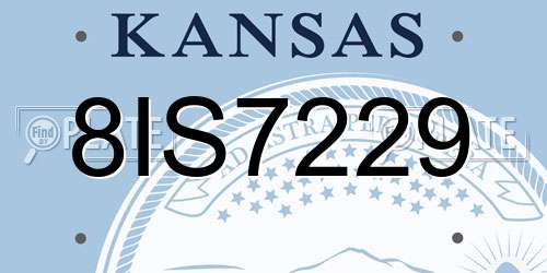 8IS7229 Kansas License Plate
