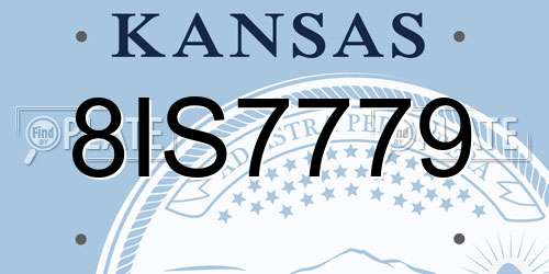 8IS7779 Kansas License Plate