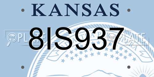 8IS937 Kansas License Plate