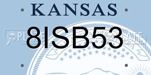 8ISB53 Kansas License Plate