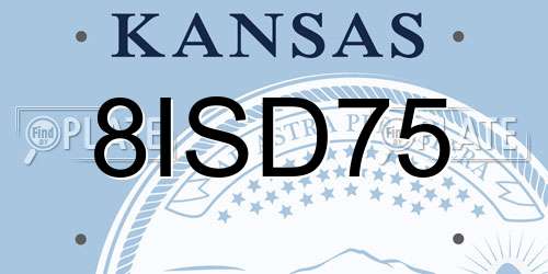 8ISD75 Kansas License Plate