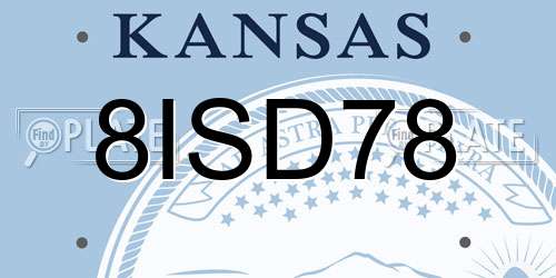 8ISD78 Kansas License Plate