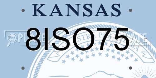 8ISO75 Kansas License Plate