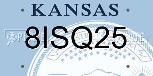 8ISQ25 Kansas License Plate