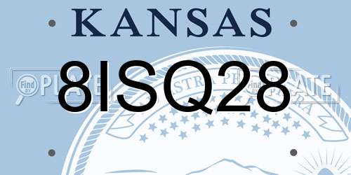 8ISQ28 Kansas License Plate