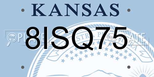 8ISQ75 Kansas License Plate