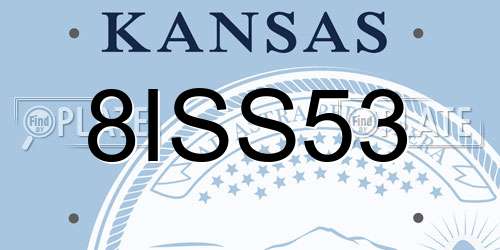 8ISS53 Kansas License Plate