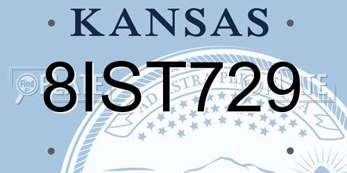 8IST729 Kansas License Plate