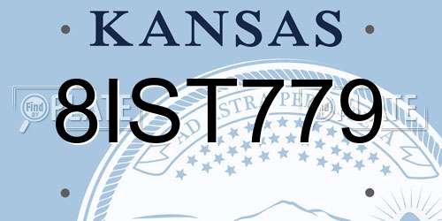 8IST779 Kansas License Plate