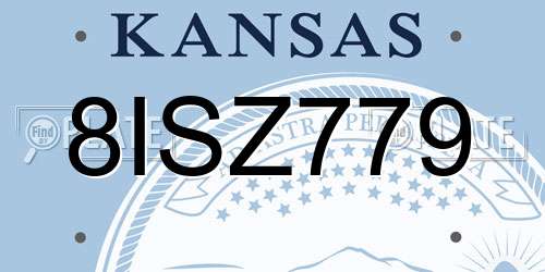8ISZ779 Kansas License Plate