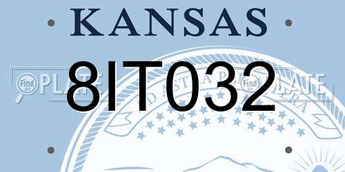 8IT032 Kansas License Plate