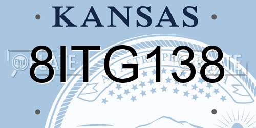 8ITG138 Kansas License Plate