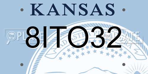 8ITO32 Kansas License Plate