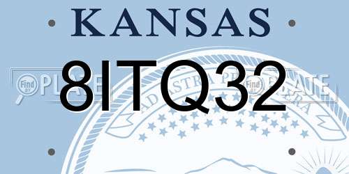 8ITQ32 Kansas License Plate