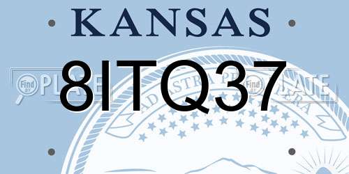 8ITQ37 Kansas License Plate