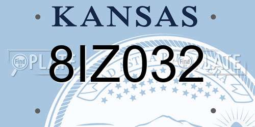 8IZ032 Kansas License Plate