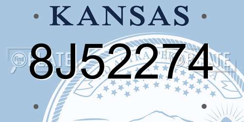 8J52274 Kansas License Plate