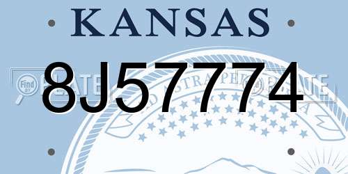 8J57774 Kansas License Plate