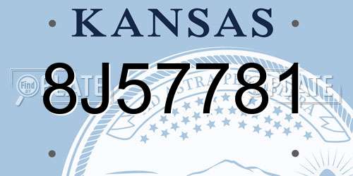 8J57781 Kansas License Plate