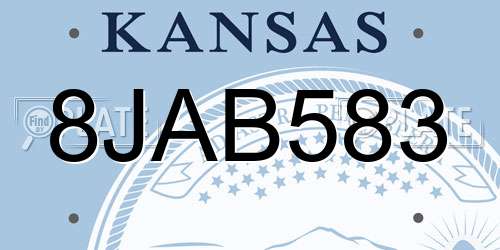 8JAB583 Kansas License Plate