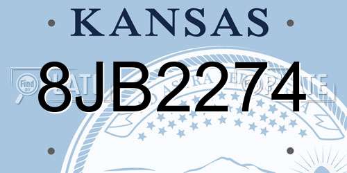 8JB2274 Kansas License Plate