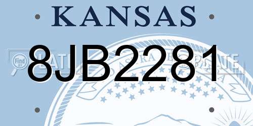8JB2281 Kansas License Plate
