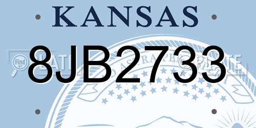 8JB2733 Kansas License Plate