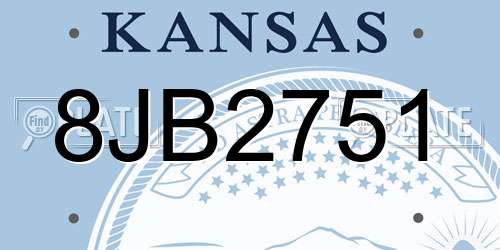8JB2751 Kansas License Plate