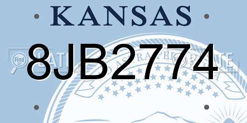 8JB2774 Kansas License Plate