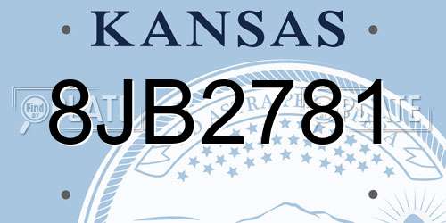 8JB2781 Kansas License Plate