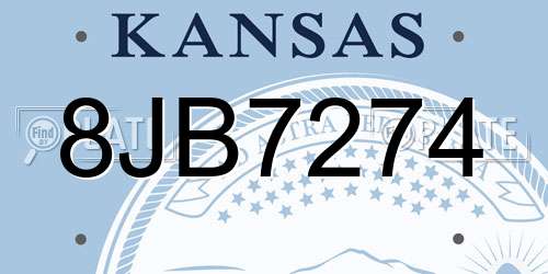 8JB7274 Kansas License Plate