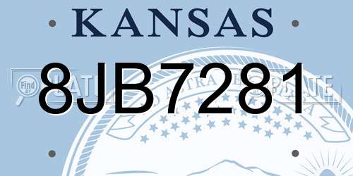 8JB7281 Kansas License Plate