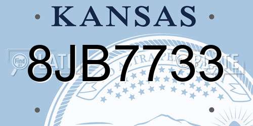 8JB7733 Kansas License Plate