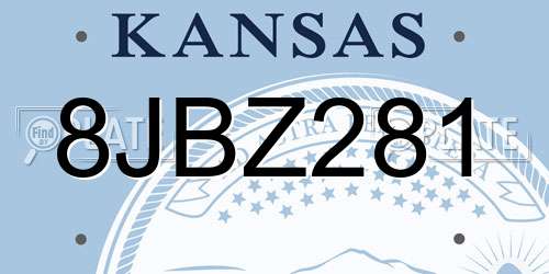 8JBZ281 Kansas License Plate