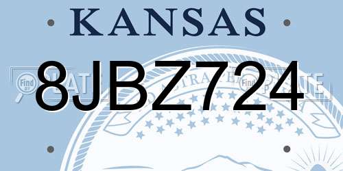 8JBZ724 Kansas License Plate