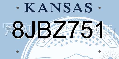 8JBZ751 Kansas License Plate