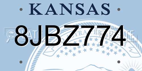 8JBZ774 Kansas License Plate