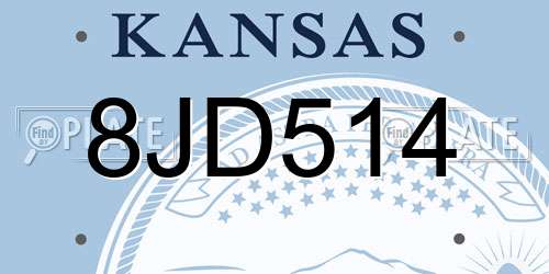 8JD514 Kansas License Plate