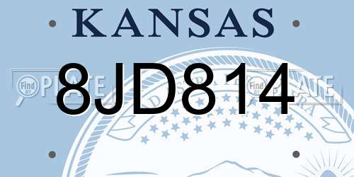 8JD814 Kansas License Plate