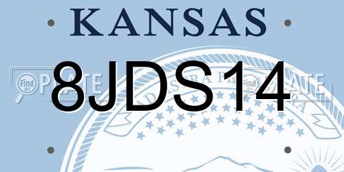 8JDS14 Kansas License Plate