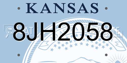 8JH2058 Kansas License Plate