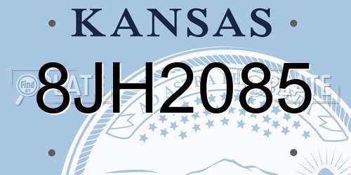 8JH2085 Kansas License Plate