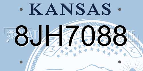 8JH7088 Kansas License Plate