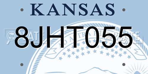 8JHT055 Kansas License Plate